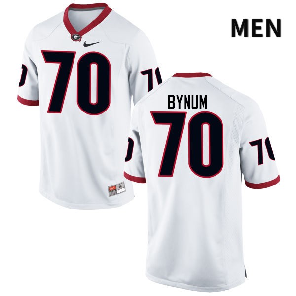 Georgia Bulldogs Men's Aulden Bynum #70 White Stitched College UGA Football Jersey 23GQ011WI